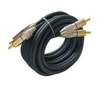 Dynavox cable estéreo RCA, contactos chapados en oro, adecuado para dispositivos de audio con conectores RCA como amplificadores, reproductores de CD, receptores AV, color negro/rojo, longitud 0.5m