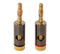 Dynavox Conectores De Plátano Chapados En Oro Set De 4 2 Rojos 2 Negros