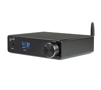 Dynavox DA-200 - Amplificador de Alta fidelidad, Compacto Amplificador Digital estéreo Clase D con BT 5.0, USB DAC, óptico y coaxial, Salida de subwoofer, Elegante Carcasa de Aluminio, Ideal para