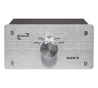 Dynavox AUX-S, Interruptor de expansión de Entrada en Carcasa de Metal con 5 entradas RCA, para amplificadores estéreo y Surround, Color Plateado