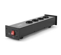 Dynavox Filtro de Red HiFi X1000B, regleta múltiple con 4 Tomas de Corriente filtradas, luz indicadora LED para la Correcta Fase, Color Negro.