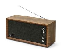 Dynavox FMP3 BT Radio de Cocina FM compacta en diseño de Madera Noble, Altavoz inalámbrico portátil con función BT, batería de Larga duración