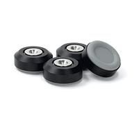 Dynavox Highend Dual-Absorber Juego de 4 Unidades, desacopladores de Aluminio con Dos amortiguadores de Silicona, Soporte de Acero Inoxidable para Altavoces y Racks, Negro