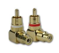 Dynavox Juego de 2 Conectores RCA chapados en Oro en ángulo