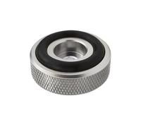 Dynavox Juego de 4 Patas de Aluminio moleteadas para Dispositivos de Alta fidelidad, como Altavoces, amplificadores y Tocadiscos, Color Plateado