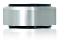 Dynavox Patas de Aluminio para Dispositivos HiFi - Juego de 4 Unidades, pulidas, Incluidas 2 amortiguadores de Goma por Pata, Ø 50 mm, Orificio M5, amortiguación de Vibraciones, Plateado