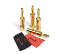 Dynavox Perfect Sound - Juego de conectores tipo banana (incluye tubo termorretráctil, conectores dorados de alta calidad con fijación de tornillo)