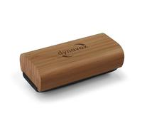 Dynavox Samt-Reinigungspuk SP120 - Cepillo de Terciopelo para Limpieza de Vinilo de bambú sostenible con Almohadilla de Terciopelo, Limpieza Suave LP incluida Bolsa, bambú marrón