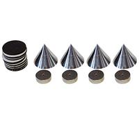 Dynavox Sub-Watt-Absorber, Juego de 4 Unidades, desacopladores Ajustables en Altura para Dispositivos HiFi y Altavoces con Arandelas, Cromo