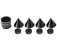 Dynavox Sub-Watt-Absorber, Juego de 4 Unidades, desacopladores Ajustables en Altura para Dispositivos HiFi y Altavoces con Arandelas, Negro