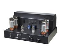 Dynavox VR-70E II Phono Amplificador Integrado a válvulas, Amplificador HiFi, diseño Vintage con Rejilla de protección Desmontable, preamplificador Phono Integrado para Tocadiscos, Color Negro