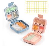 Dynippy Organizador diario de píldoras, 5 compartimentos, portátil, a prueba de humedad, pastillero pequeño para bolsillo, pastillero de viaje, contenedor portátil para medicinas, vitaminas y aceite