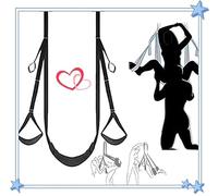 DYNLAB Columpio con Reposacabezas Giratorio con Cojín De Cuero Negro Afelpado, Deportes Al Aire Libre Y Entrenamiento En El Dormitorio