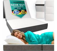 DYNMC you Plegable 75x195x14 cm - Cama Plegable para Invitados, Dureza Media H3 - Test Muy Bueno - para Suelo Infantil (Gris/Wlanco, Individual (75cm), 14.0, 14.0, Centímetros)