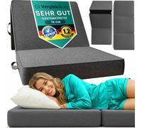 DYNMC you Plegable 75x195x14 cm - Cama Plegable para Invitados, Dureza Media H3 - Test Muy Bueno - para Suelo Infantil (Gris Oscuro, Individual (75cm), 14.0, 14.0, Centímetros)