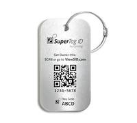 Dynotag® Sentry Series - Etiqueta de equipaje inteligente habilitada para red de metal sólido + bucle de acero, aluminio anodizado con DynoIQ™ y servicio de recuperación de por vida (plateado