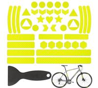 Dynozoom 42 pegatinas reflectantes, tiras reflectantes impermeables decorativas, cinta de advertencia autoadhesiva de alta visibilidad para motocicletas, coches o cascos (amarillo)