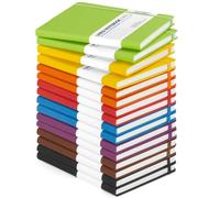 Dynta Journal for Women 16 Pack, A5 College Ruled Journals Bulk for Writing 200 Pages/100 Sheets, 8 Colors Leather Hardcover Notebooks for Work & Note Taking, Perfect for Office, School, Home
