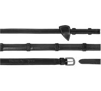 Dy'on Working by Dyon - Riendas de Goma de 13 mm (1/2'') con 7 Muescas de Cuero, Full - Negro Dy'on