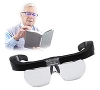 DYOYO Lupa de Tipo Anteojos Gafas Lupa Visera Lupa de Tipo Anteojos Soporte Profesional con 2 Luces LED Ajustable para Modelismo Soldar Reparación Joyería 1.5X 2.5X 3.5X 5X