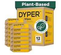 DYPER Toallitas a base de plantas para niños pequeños y bebés, mezcla de viscosa y lyocel, hipoalergénicas para pieles sensibles, sin perfume, 99% toallitas a base de agua para cara y manos, 720
