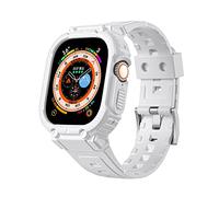 DYPERO Correa de silicona para Apple Watch Ultra de 49 mm, 45 mm, 44 mm, 41 mm, correa de silicona para iWatch Serie 8, 7, 6, ultra protectora, pulsera deportiva (color: ultra blanco, tamaño: para