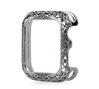 DYPERO Parachoques de lujo para mujer de cobre tallado para Apple Watch Case Series 8 45/44/40mm 41/42/38mm Diamond Bling Metal iWatch Series 7 SE/6/5/4/3/2 45 41 mm (Color: Negro, Tamaño: Serie 8 7