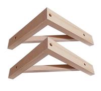 DYPJHEO Escuadras Estanterías De Madera Maciza Soporte De Estante, Retro Soporte De Estantería Pared Soporte De Triángulo Decorativo En Forma De L Ángulo Recto, con Tornillos, Natural, Carga 20 kg