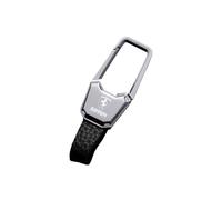 DYQCD 1 Tapa Llavero Coche para Ferrari Roma SF90 458 488 812 Llavero Metálico Coche Llavero Redondo Personalizados Aleación Llavero Accesorios Coche,SilverBlack