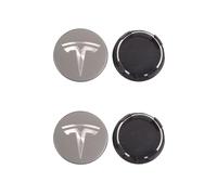 DYQCD 4 Tapas Centro Tapacubos para Tesla Model 3/X/S Vehículo Embellecedoras Cubre Rueda Llanta Tapon Central Rueda Tapa Buje Accesorios 56mm,Greystyle
