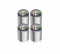 DYQCD 4 Tapas Tapones Valvula Coche para Alfa Romeo Antipolvo Tapones Válvula Coche Impermeable Tapones Válvula Rueda Válvulas Neumáticos,Silverstyle