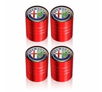 DYQCD 4 Tapas Tapones Valvula Coche para Alfa Romeo Antipolvo Tapones Válvula Coche Impermeable Tapones Válvula Rueda Válvulas Neumáticos,Redstyle