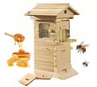 Dyqyym Kit de Inicio para Colmena, Caja Completa para Apicultura con Ventana de observación y Pico de Miel, Incluye casa de Abejas carpinteras para polinizadores de jardín.