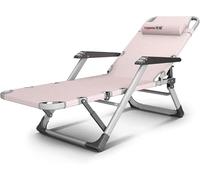 Dyqyym Sillón reclinable de jardín - Chaise Lounge Plegable Ajustable y sin atracción para Relajarse al Aire Libre (Rosa)
