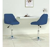 DYRJDJWIDHW 2 Pack Blue Velvet Dining Chairs with Swivel Base, Modern Rotating Office with Gas Lift Mechanism, Adjustable Height Kitchen Chairs for Home Dining Room and Office Workspace