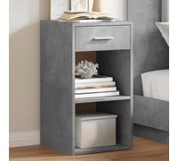DYRJDJWIDHW 2 Pack Night Stands, 35x34x65 cm Engineered Wood Bedside Tables with Drawer, Concrete Gray Modern End Tables for Living Room & Bedroom, Sturdy Storage Furniture with Open Compartments