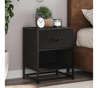DYRJDJWIDHW 2 Pack Night Stands Black Engineered Wood Bedside Table with Drawer 40x31x50 cm for Bedroom Living Room Modern Storage End Table Durable Smooth Surface Easy to Clean
