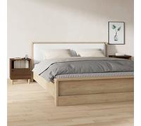DYRJDJWIDHW 2 Pack Night Stands Brown Oak 40x35x50 cm Bedside Tables with Drawer and Shelf, Sturdy Wooden End Tables for Bedroom Living Room, Durable Plywood Surface for Decor Photos Plants
