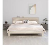 DYRJDJWIDHW 2 Pack Night Stands HAMAR Solid Pine Wood Light Gray Bedside Tables with 2 Drawers for Bedroom Storage 40x35x44.5 cm Modern Home Decor