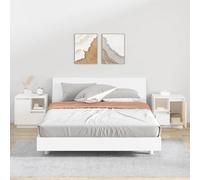 DYRJDJWIDHW 2 Pack Night Stands Solid Pine Wood White 50x34x50 cm Bedside Tables with Storage Shelf Rustic Design for Bedroom Living Room Home Decor