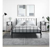 DYRJDJWIDHW 2 Pack Night Stands, Sonoma Gray Engineered Wood Bedside Tables with Storage Shelf, Compact End Tables for Bedroom Living Room, 34x35.5x70cm, Sturdy Iron Frame & Adjustable Feet