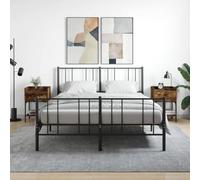 DYRJDJWIDHW 2 Pack Nightstand Set, Engineered Wood & Iron Smoke Oak Bedside Table with Adjustable Legs, 40.5x31x60cm, Modern Bedroom Furniture with Storage Shelf and Wall Mount