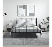 DYRJDJWIDHW 2 Pack Nightstand Set, Sonoma Gray Engineered Wood Bedside Table with Storage Shelf, 40x42x50 cm Compact End Table for Bedroom Living Room, Sturdy Iron Frame & Adjustable Legs