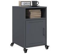 DYRJDJWIDHW 2 Pack Nightstand with Wheels, Cold Rolled Steel Bedside Table with Storage, Anthracite Gray Modern End Table for Living Room Bedroom, 36x39x59 cm