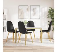 DYRJDJWIDHW 4 Pack Velvet Dining Chairs Black with Gold Chrome Legs, Modern Kitchen with Thick Foam Padding, Comfortable Upholstered Chairs for Dining Room and Living Room