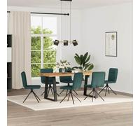 DYRJDJWIDHW 6 Pack Dining Chairs Dark Green Fabric Upholstered Set with Foam Cushion for Kitchen Living Room Guest Bedroom Comfortable Seating Metal Wood Frame