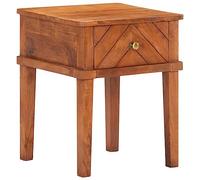 DYRJDJWIDHW Acacia Wood Nightstand 40x40x50 cm with Drawer, Solid Bedside Table Rustic Style for Bedroom, Living Room, Handcrafted Brown Finish, Unique Wood Grain, Easy Assembly, Wall Mount Included