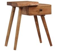 DYRJDJWIDHW Acacia Wood Nightstand 45x32x55 cm Solid Wood Bedside Table with Drawer Rustic Vintage Style Easy Assembly for Bedroom Living Room Home Decor
