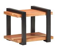 DYRJDJWIDHW Acacia Wood Nightstand 50x40x40 cm Industrial Style Solid Wood Bedside Table with Lower Shelf for Bedroom Living Room Storage Furniture Unique Grain