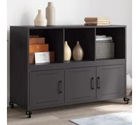 DYRJDJWIDHW Armario Salon Mueble Entrada recibidor alacenas de Cocina desayunador Cocina muebleAparador de Acero Negro 100,5x39x72 cm